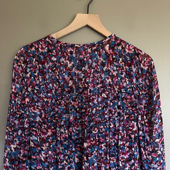 Isabel Marant Daytonea‎ Blouse Pink Purple Blue Abstract Print Size XS Chic Sexy - Picture 15 of 16